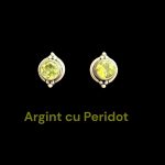 Cercei Argint cu Peridot 7 mm