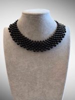 Colier tip Guler - Margele Negre