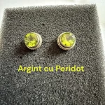 Cercei Argint cu Peridot 9,2 mm
