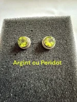 Cercei Argint cu Peridot 9,2 mm