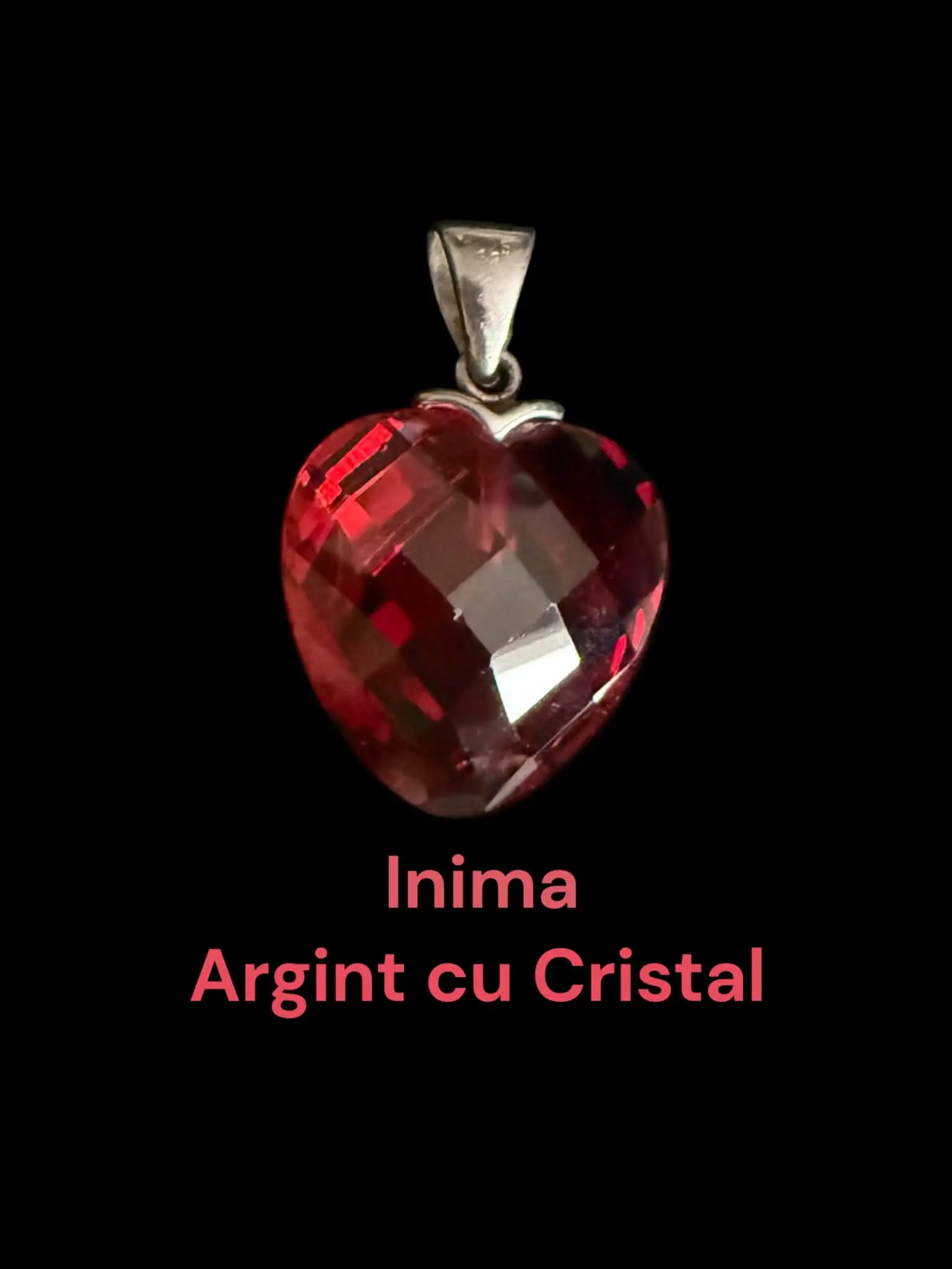 1 Pandantiv Argint INIMA cu Cristal - imagine 1