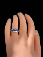 Inel Argint cu Email 16.50 mm - imagine 3