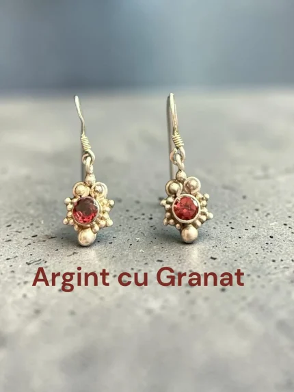 Cercei Argint cu Granat