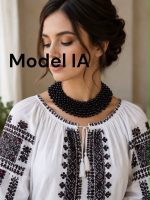 Colier tip Guler - Margele Negre - imagine 2