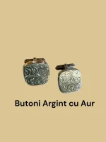 Butoni Argint si Aur 14 k