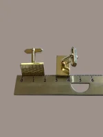 Vintage- Butoni Eleganti - placat cu aur - imagine 3